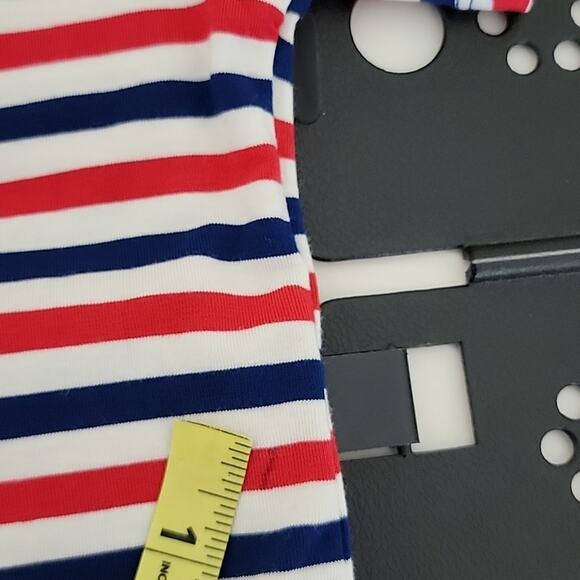 Kickee Pants Henley Romper in Print USA Stripe Red White Blue 3-6M FLAWS - Picture 7 of 11